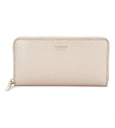 Shop Kate Spade Cameron Street Lacey Leather Wallet In Rose Gold