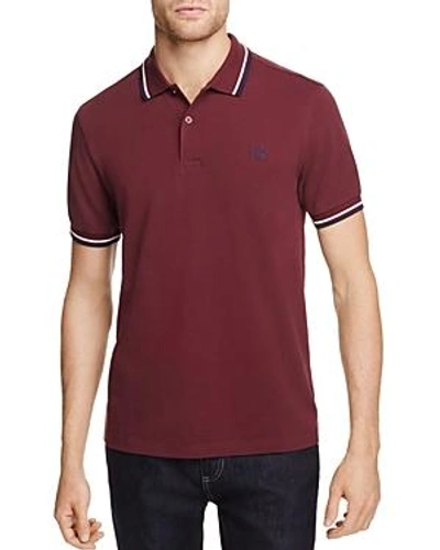 Shop Fred Perry Tipped Pique Slim Fit Polo Shirt In Mahogany/snow