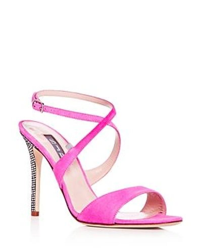 Shop Sjp By Sarah Jessica Parker Women's Elektra Suede Crisscross High-heel Sandals In Candy Pink