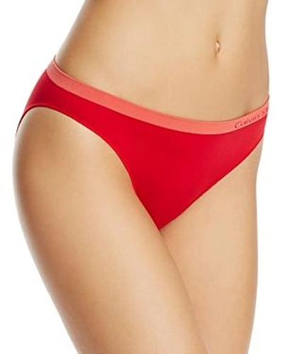 Shop Calvin Klein Pure Seamless Bikini In Empower Red