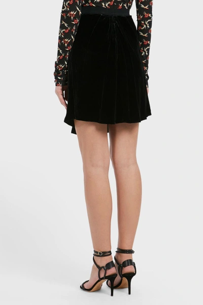 Shop Isabel Marant Tanza Velvet Skirt In Black