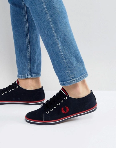 Fred Perry Kingston Twill Sneakers Navy - Navy | ModeSens
