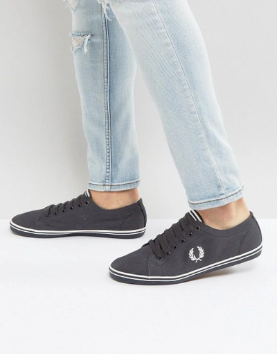 Fred Perry Kingston Twill Sneakers In Charcoal - Gray | ModeSens