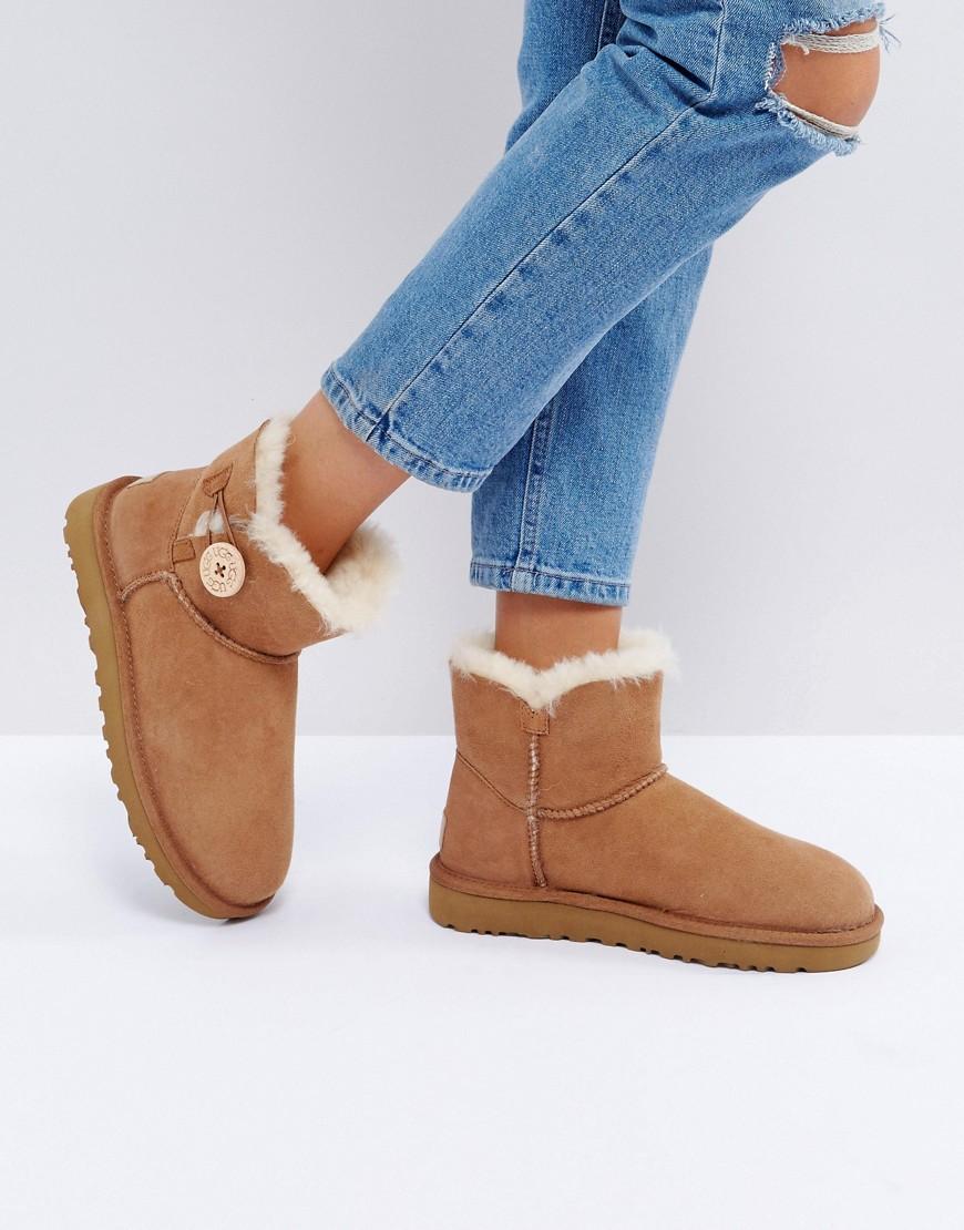 ugg bailey button mini chestnut