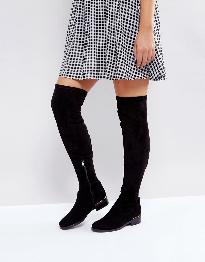 dune black over the knee boots