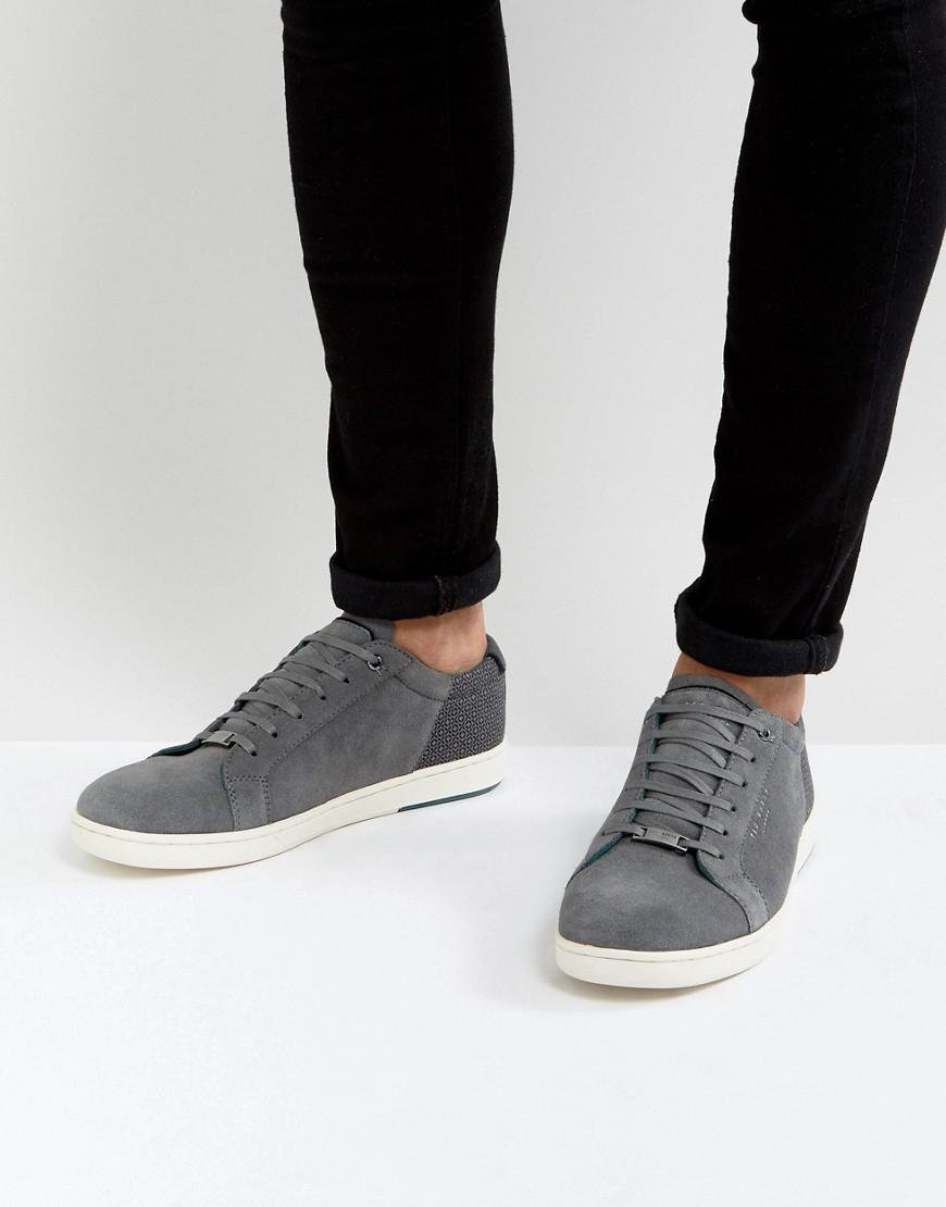 Ted Baker Xiloto Suede Sneakers In Gray - Gray | ModeSens