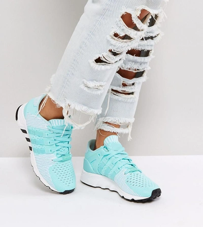 Shop Adidas Originals Eqt Support Rf Primeknit Sneaker In Aqua - Blue