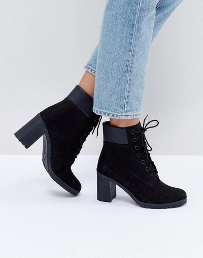 Timberland Allington Black Nubuck Heeled Ankle Boots - Black | ModeSens