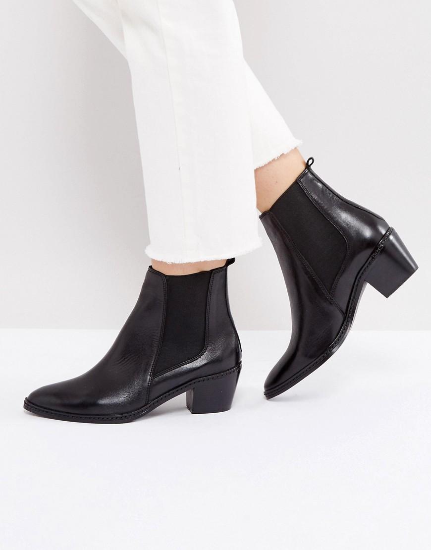 Hudson London H By Hudson Leather Ankle Boots - Black | ModeSens