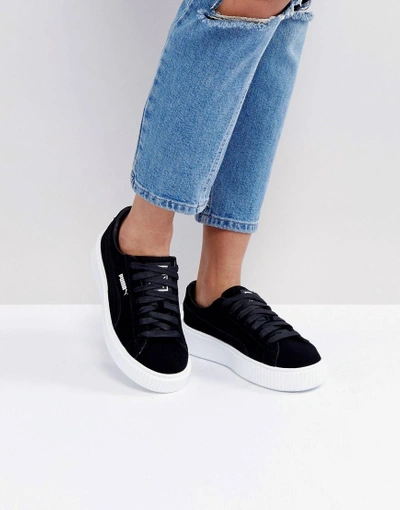 Puma Suede Platform Core Sneakers In Black - Black | ModeSens