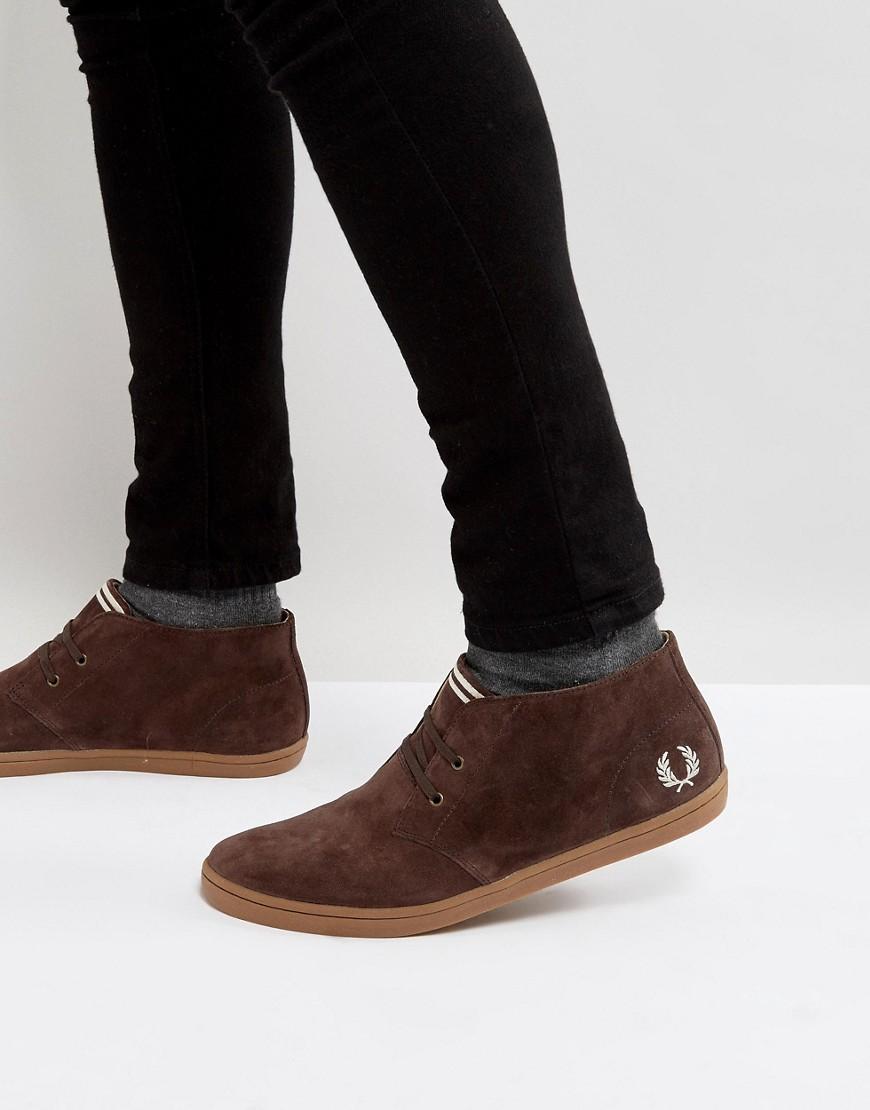 Fred Perry Byron Mid Suede Sneakers In Brown - Brown | ModeSens
