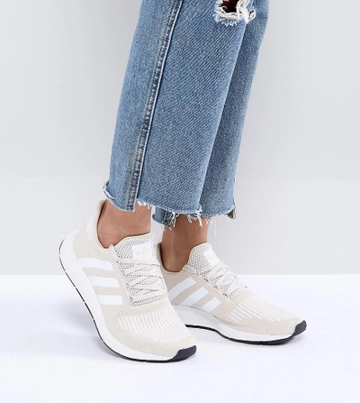 Adidas Originals Swift Run Sneakers In Cream With White Stripe - Cream |  ModeSens
