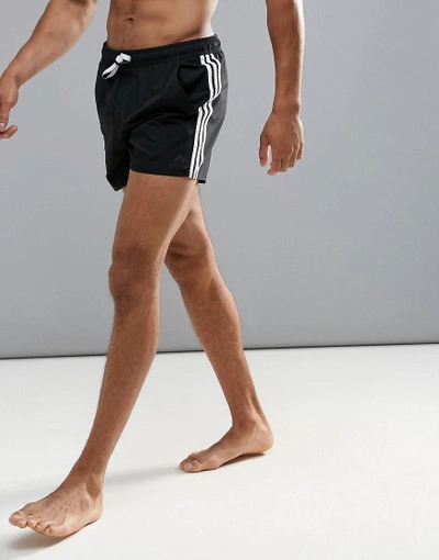 Adidas Originals Adidas Swimming Shorts In Black With Stripe Branding In  Black Ay4415 - Black | ModeSens