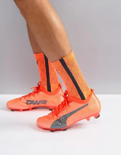 Shop Puma Evopower Vigor 3d 1 Firm Ground Soccer Boots In Orange 10399903 - Orange