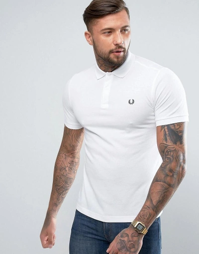 Shop Fred Perry Slim Fit Plain Polo In White