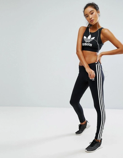 Adidas Originals Adicolor Leggings With 3 Stripe - Black | ModeSens