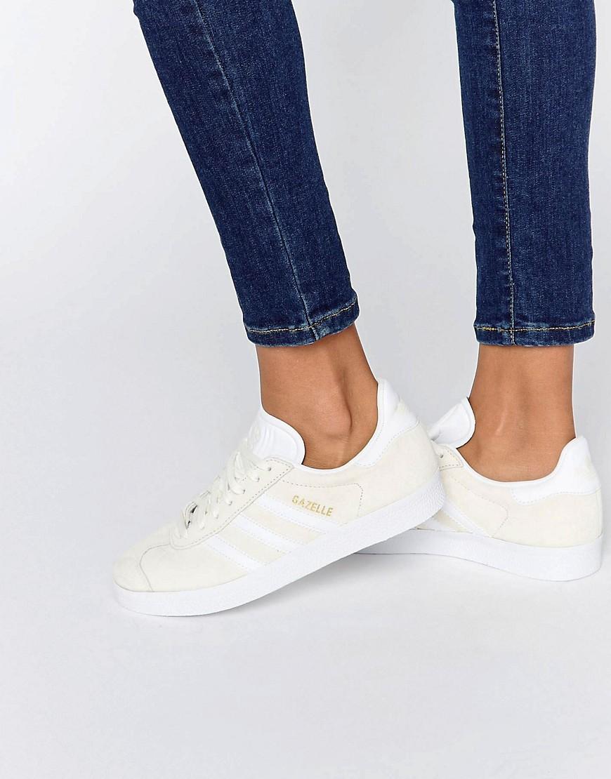 adidas originals gazelle sneakers in white