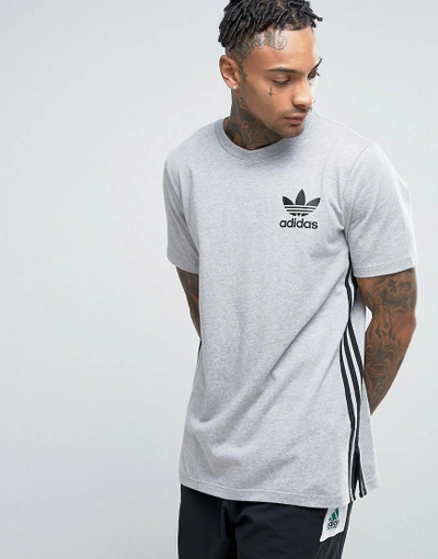 Stadscentrum ga sightseeing Paragraaf Adidas Originals Longline T-shirt In Gray Bk7586 - Gray | ModeSens