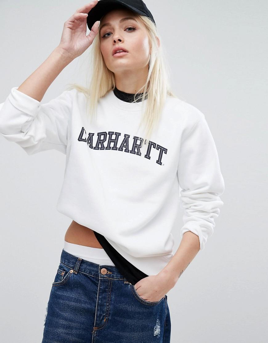 Carhartt Wip Oversized Sweatshirt With Text Logo - White | ModeSens