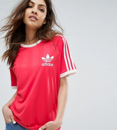 Adidas Originals Red California T-shirt - Pink | ModeSens