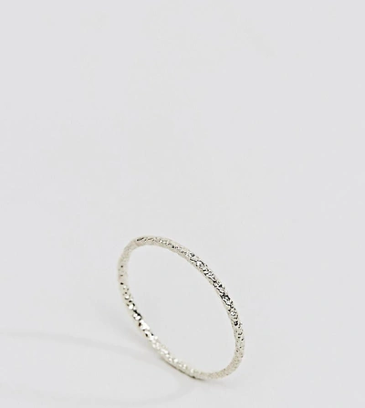 DOGEARED STERLING SILVER SINGLE SPARKLE KARMA RING - SILVER VSR572-06