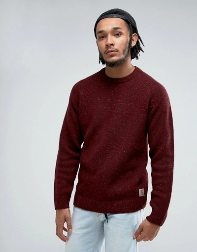 Shop Carhartt Wip Anglistic Sweater - Red