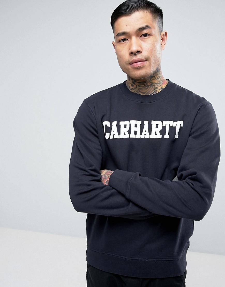 Carhartt Wip College Regular Fit Sweatshirt - Navy | ModeSens