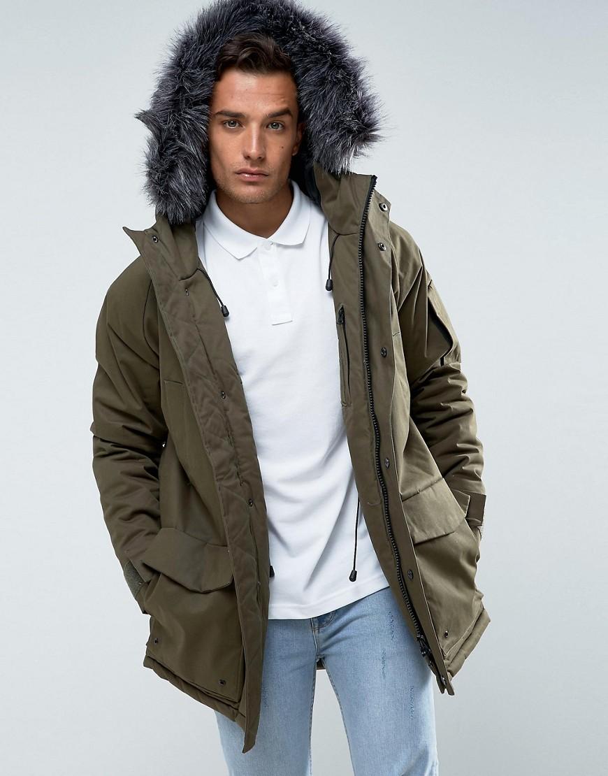 bellfield parka with faux fur hood
