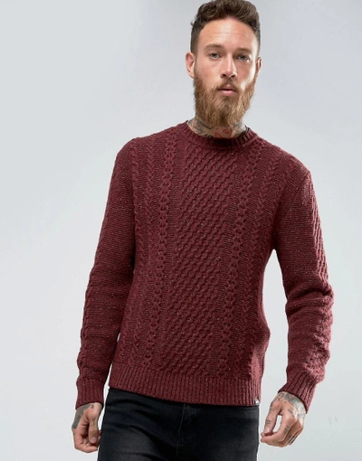 Shop Edwin United Cable Knit - Red