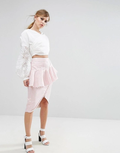 Shop Asilio Rough Lines Skirt - Pink