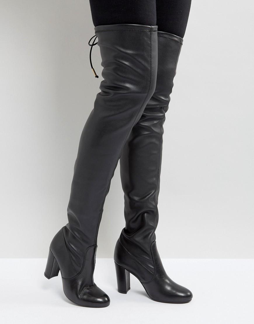 dune sibyl leather over knee boots