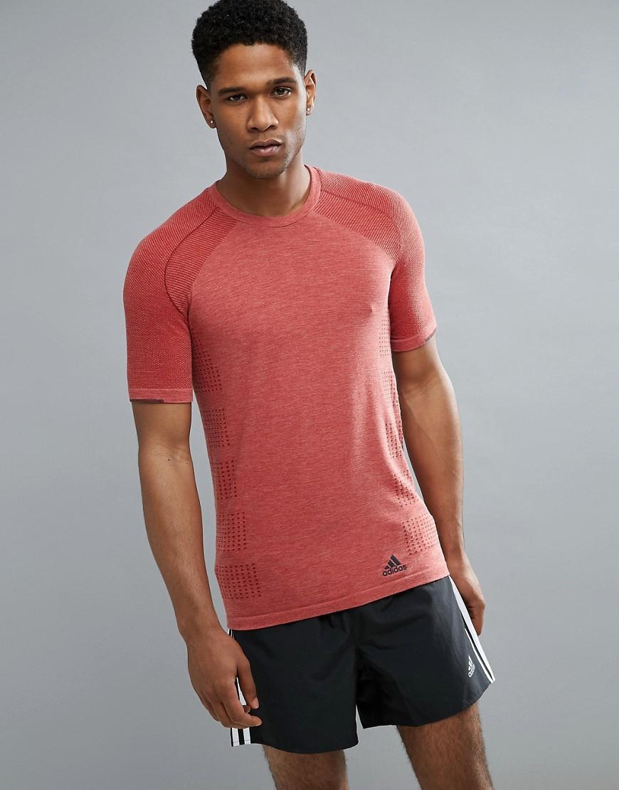 Adidas Originals Adidas Running Prime Knit T-shirt In Red Az2882 - Red ...