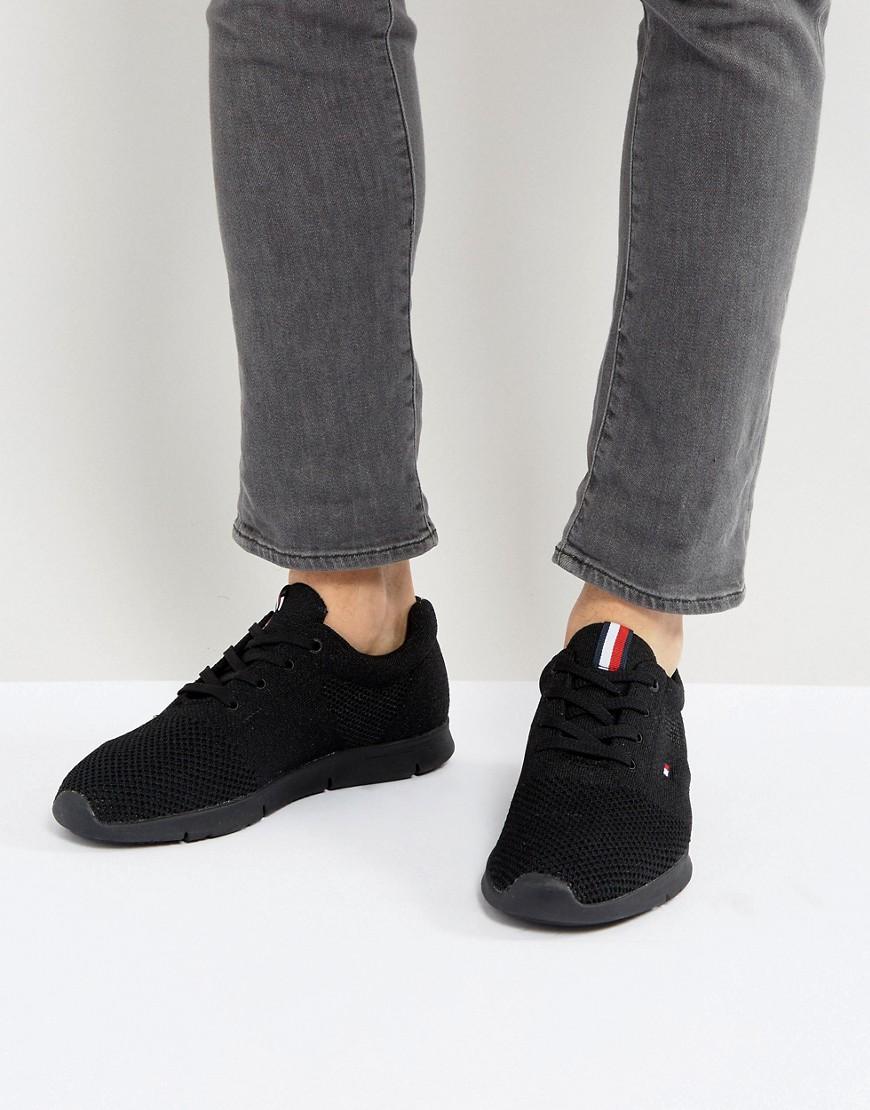 Tommy Hilfiger Tobias Knit Sneakers In Black - Black | ModeSens
