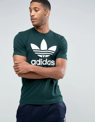 Adidas Originals Trefoil T-shirt In Green Cd9304 - Green | ModeSens