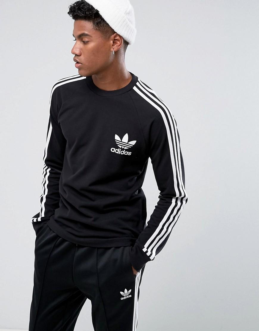 adidas men's originals long sleeve pique tee