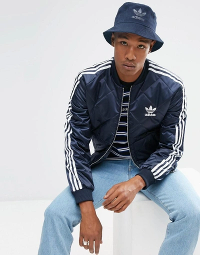 Adidas Originals Superstar Quilted Jacket In Navy Br7155 - Navy | ModeSens