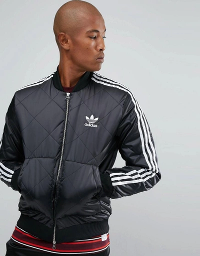 Adidas Originals Superstar Quilted Jacket In Black Bs3020 - Black | ModeSens