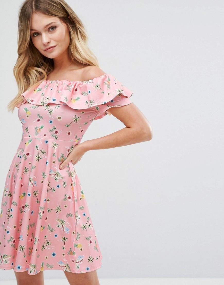 new look pink floral dress