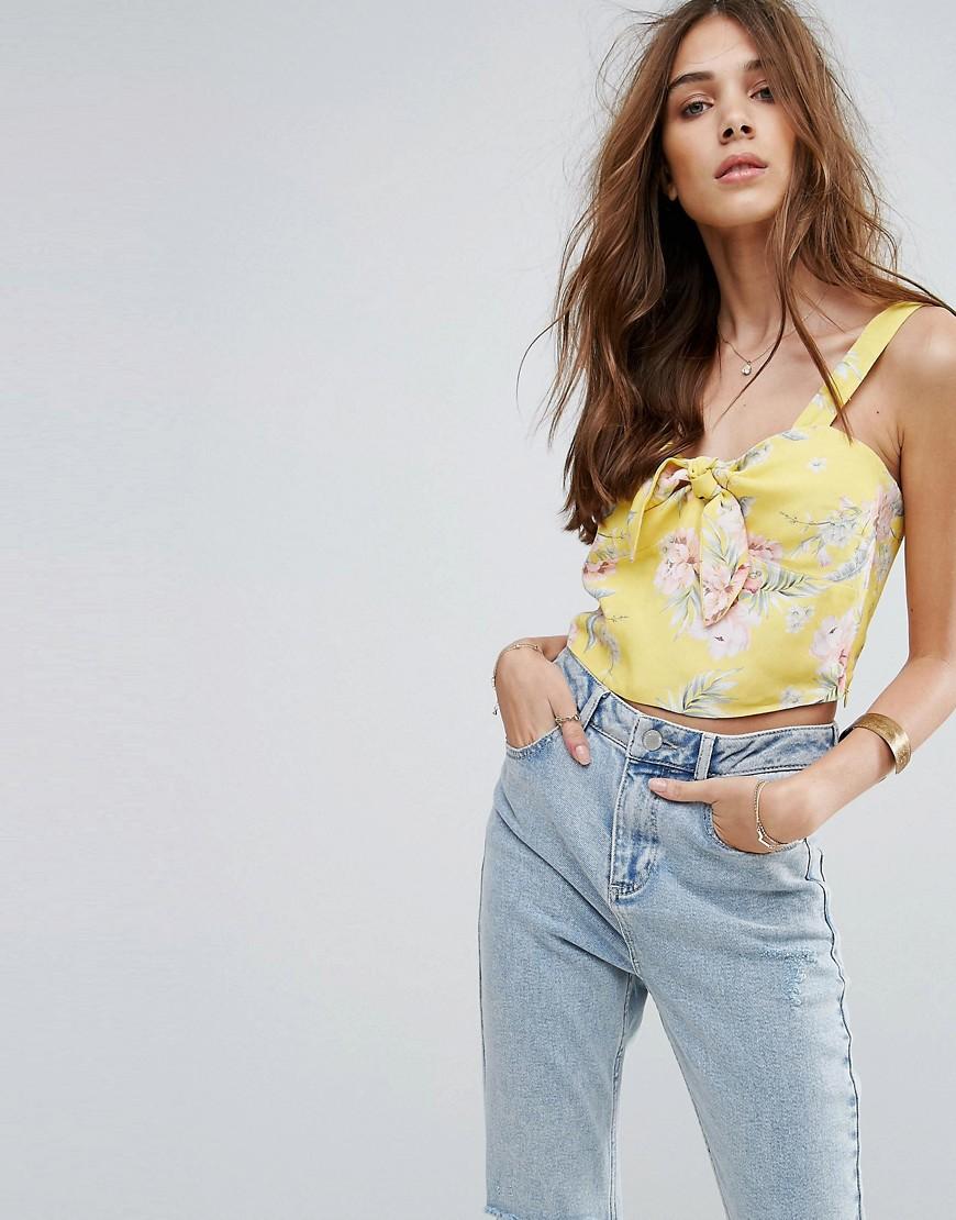 new look yellow crop top