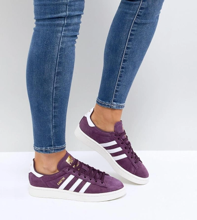 Shop Adidas Originals Campus Sneakers In Purple - Red