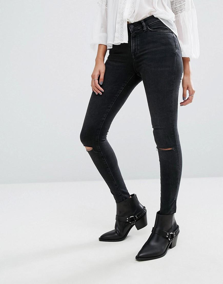 Allsaints Grace Slashed Jeans - Black | ModeSens