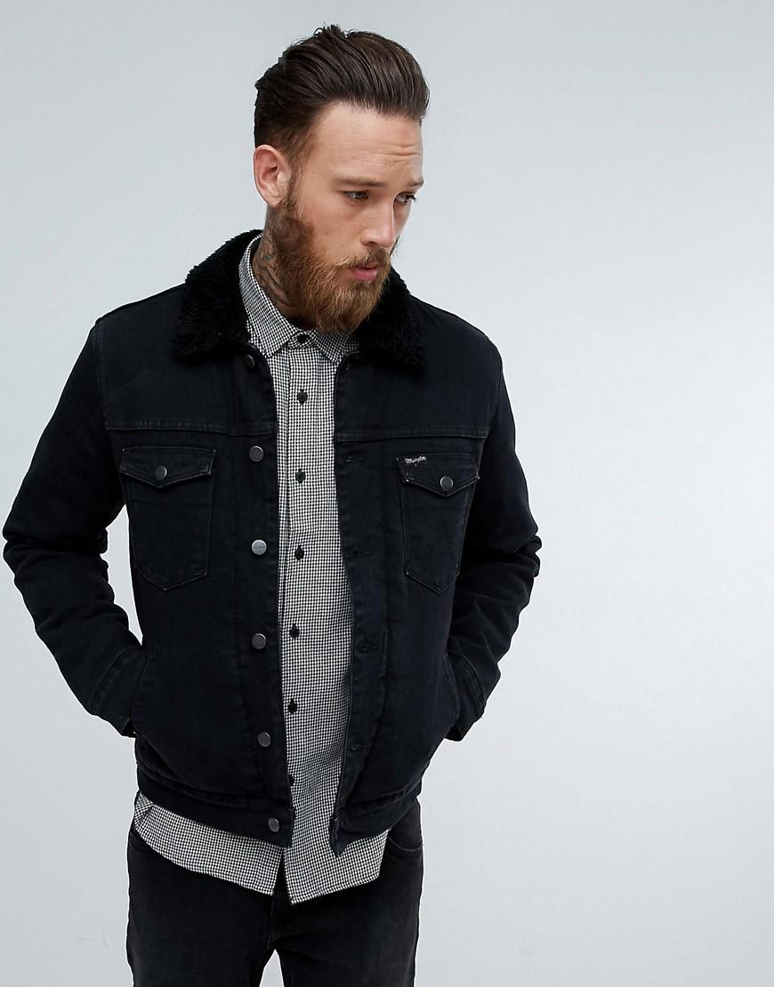 black wrangler denim jacket