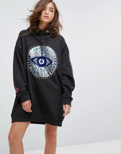 Tommy Hilfiger Gigi Hadid All Seeing Eye Hooded Dress - Black | ModeSens