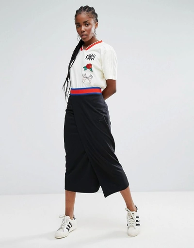 Adidas Originals Embellished Arts Wrap Maxi Skirt - Gray | ModeSens