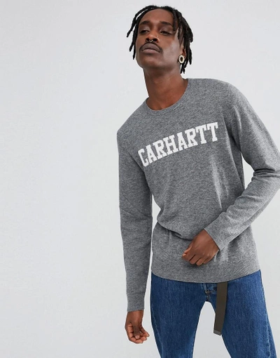 Shop Carhartt Wip College Lambswool Sweater - Gray
