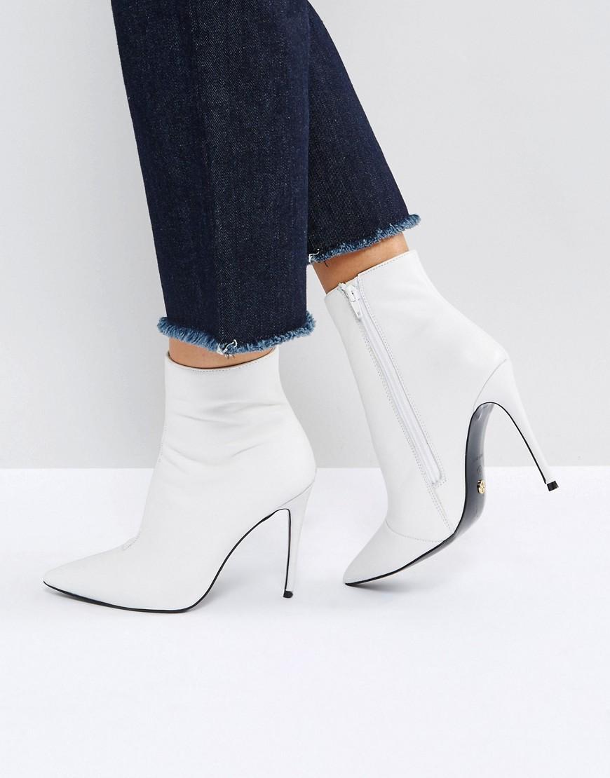 kurt geiger white ankle boots