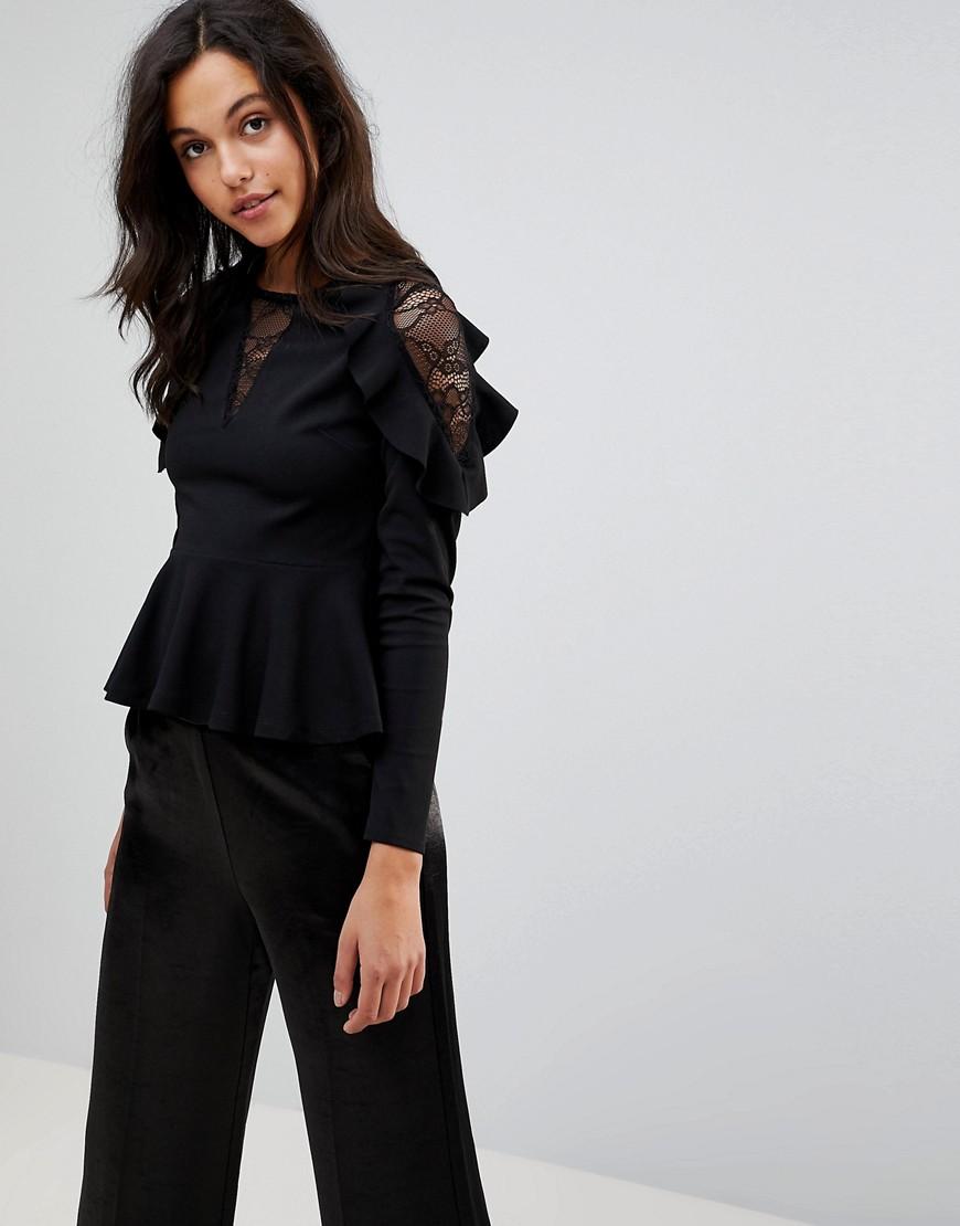 new look lace peplum top