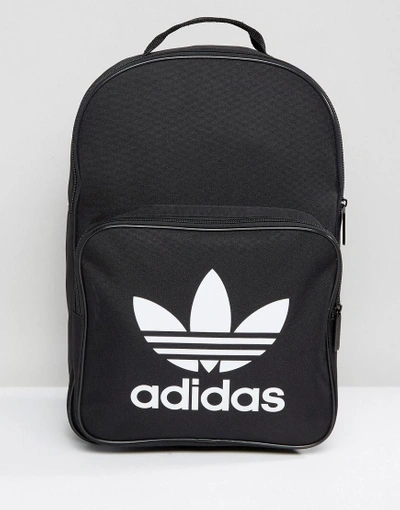 Adidas Originals Trefoil Backpack In Black With Front Pocket Bk6723 - Black  | ModeSens
