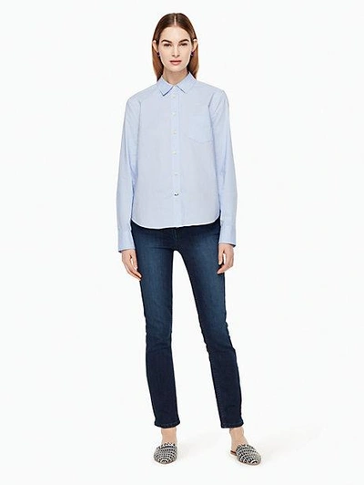 Shop Kate Spade Delicate Poplin Shirt In Classic Mens Blue