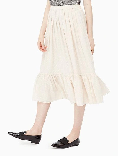 Shop Kate Spade Clipped Chiffon Skirt In Light Shale